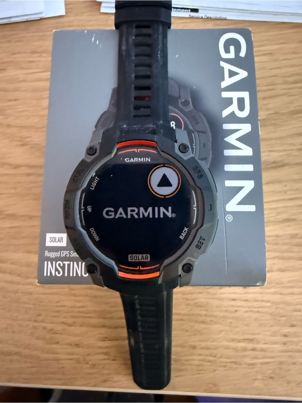 Garmin Black Watch with Orange Accents